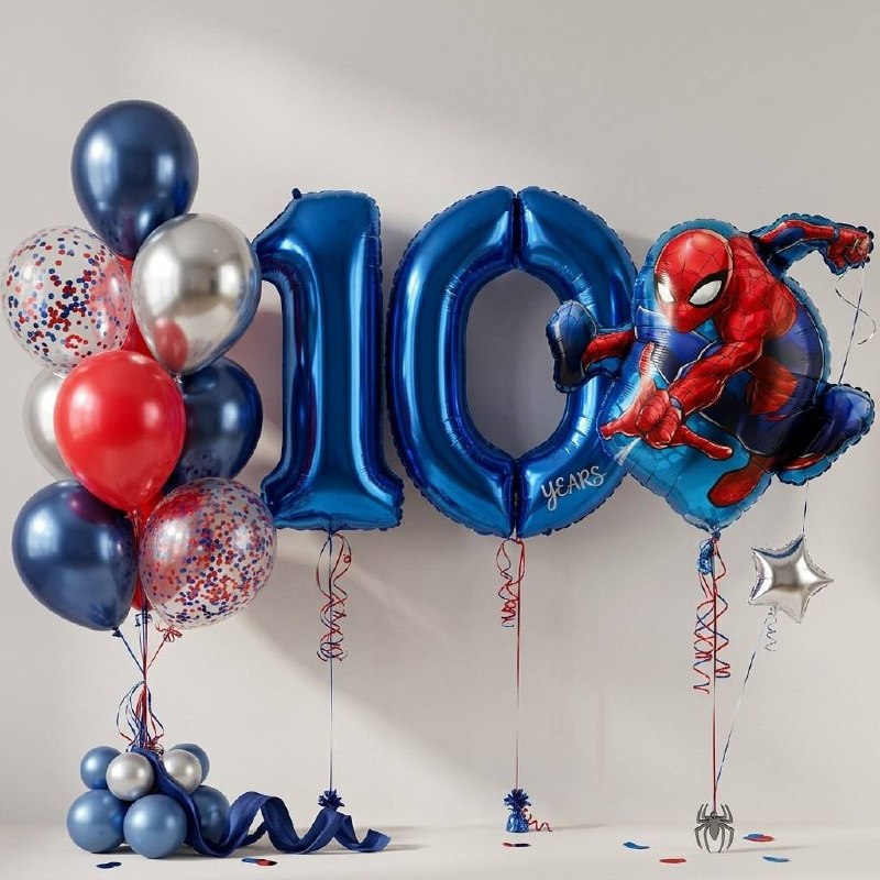 Сет шаров «10 лет с Человеком‑пауком»
